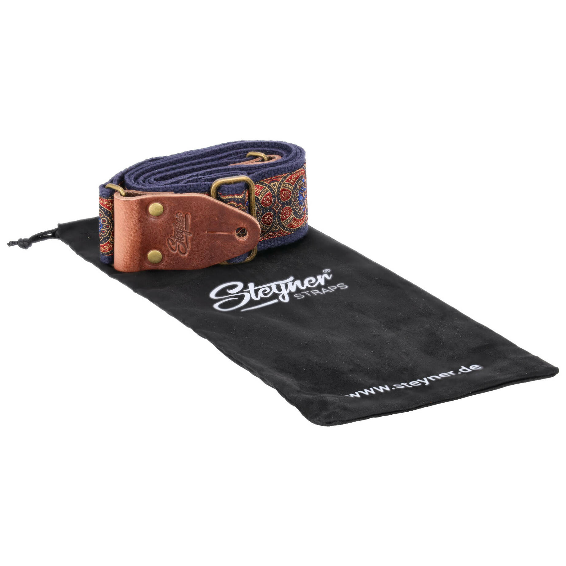 Steyner Straps Retro Gitarrengurt - Abendlicht blau-rot VEGAN 6
