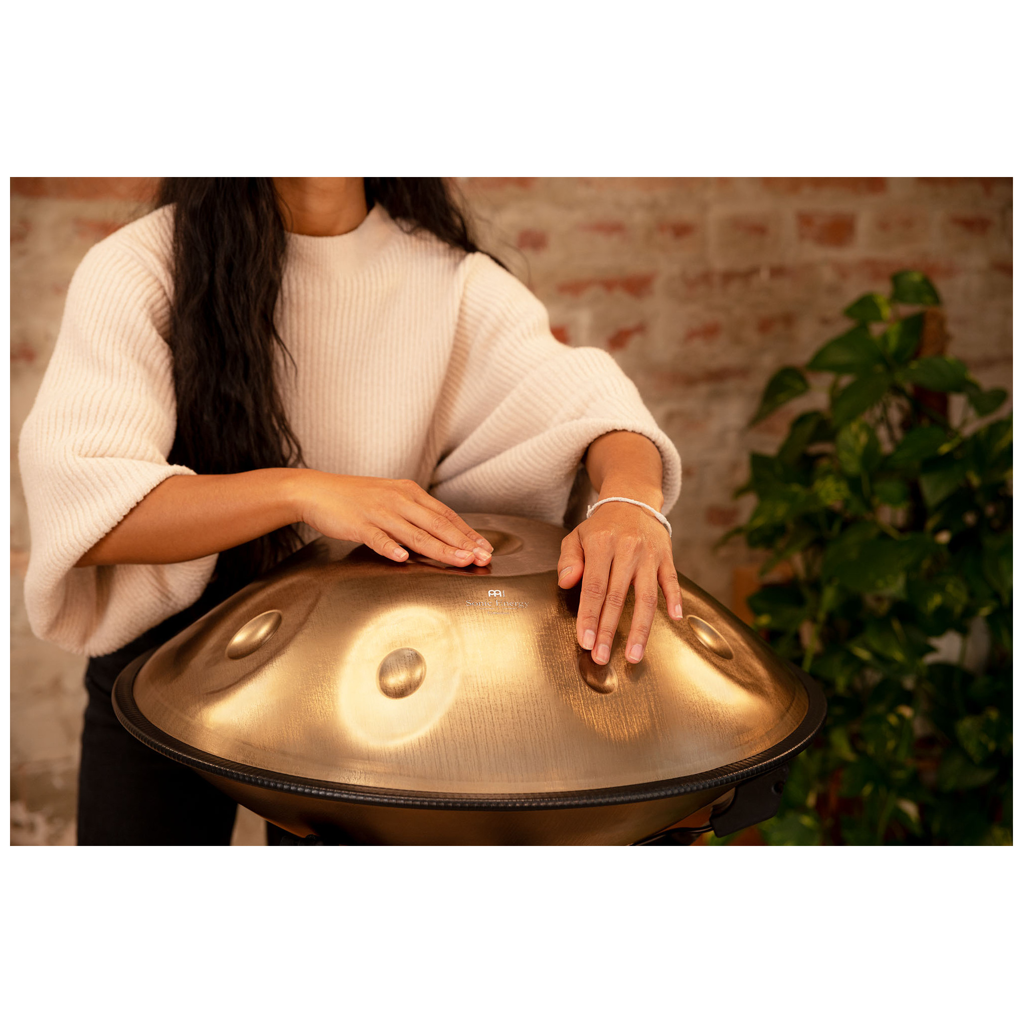 Meinl Sonic Energy HPSTL92 - Sensory Handpan, Edelstahl, C# Moll, 9 Töne 432 Hz, Vintage Gold 6