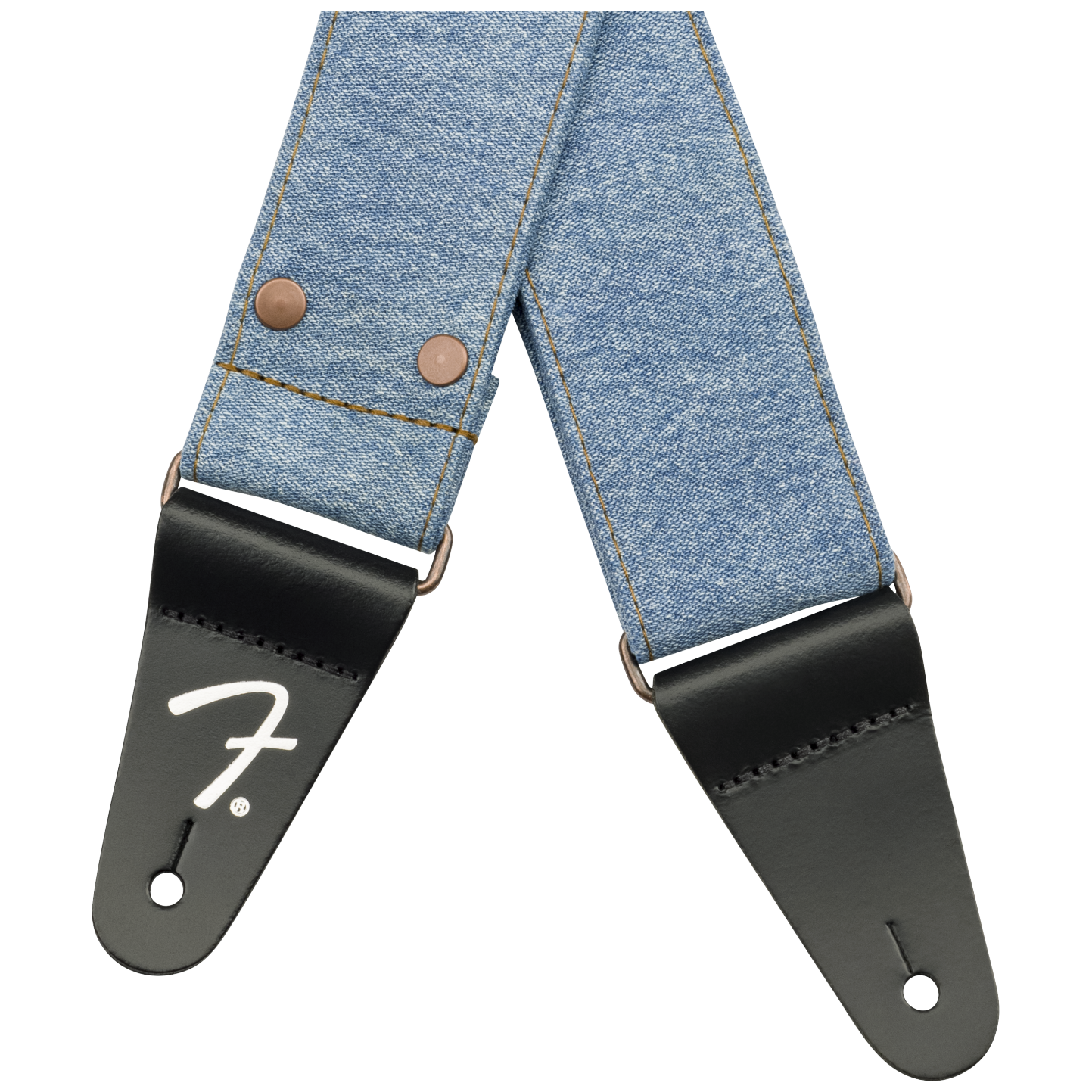 Fender Wrangler Riveted Denim Strap Light Indigo 2
