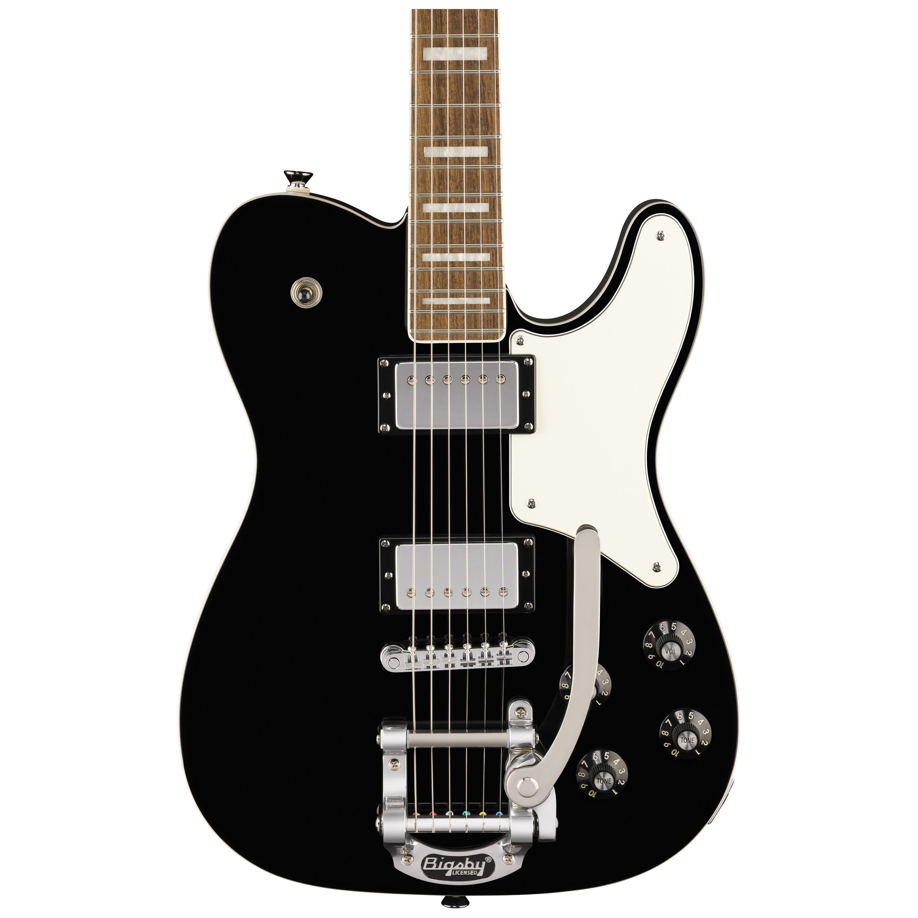 Squier by Fender Paranormal Troublemaker Telecaster DLX Bigsby LRL Parchment PG Black 3