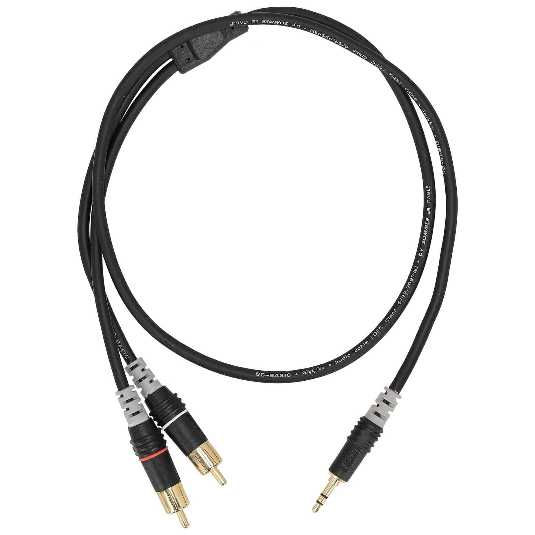 Sommer Cable HBA-3SC2-0090 Stereo Mini-Klinke auf 2 x Cinch, 0,9 mtr.
