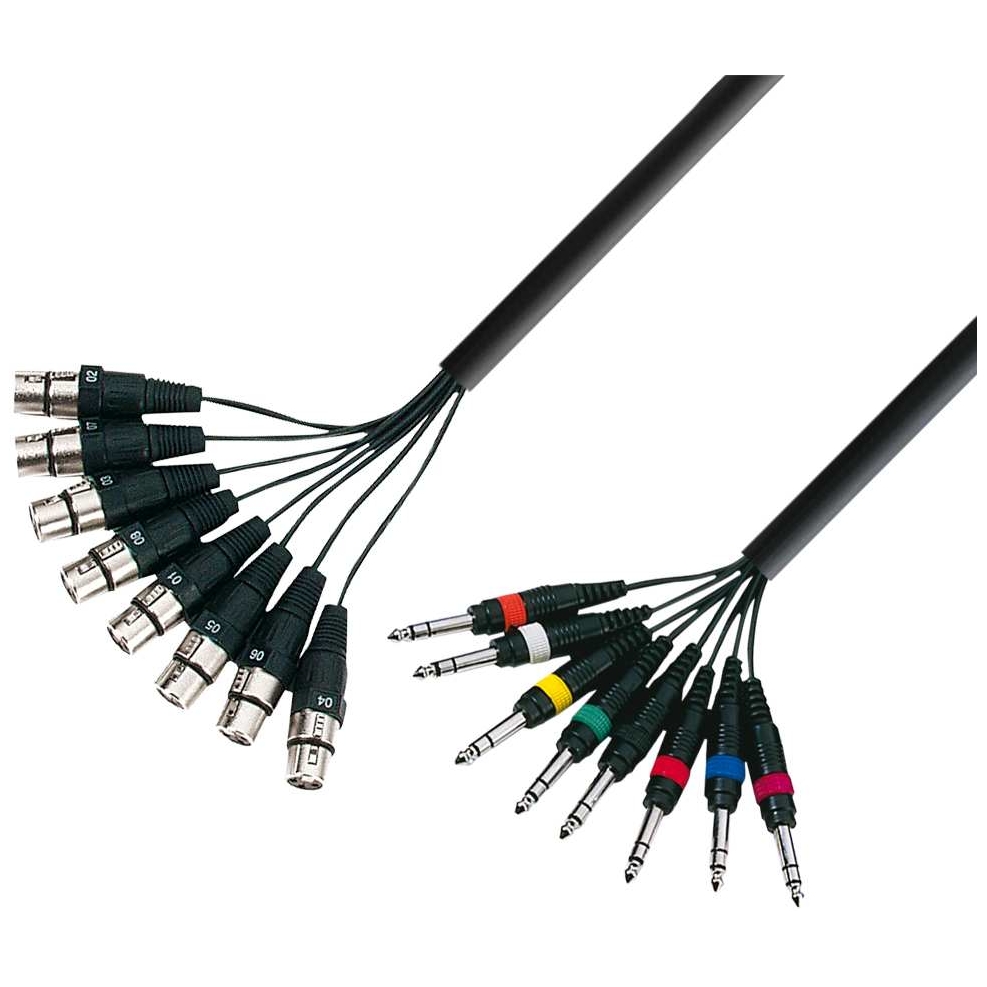 Adam Hall - Adam Hall 3 Star Serie Multicore Kabel 8 x XLR Female auf 8 x 6,3 mm Stereoklinke 5 Meter