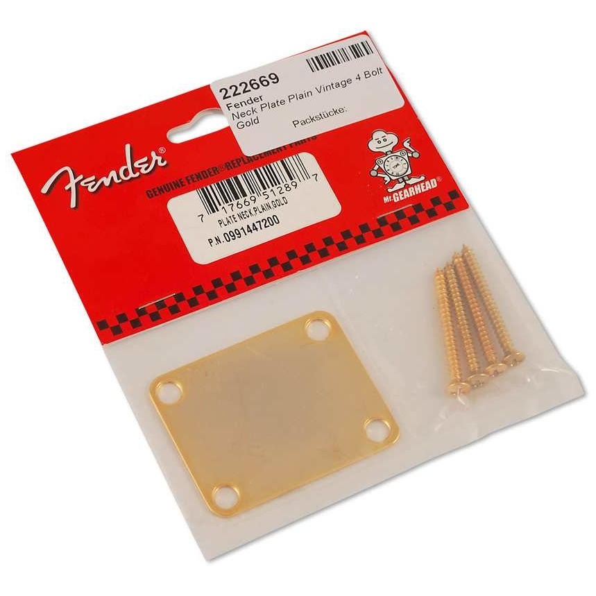 Fender - Fender Neck Plate Plain Vintage 4 Bolt Gold