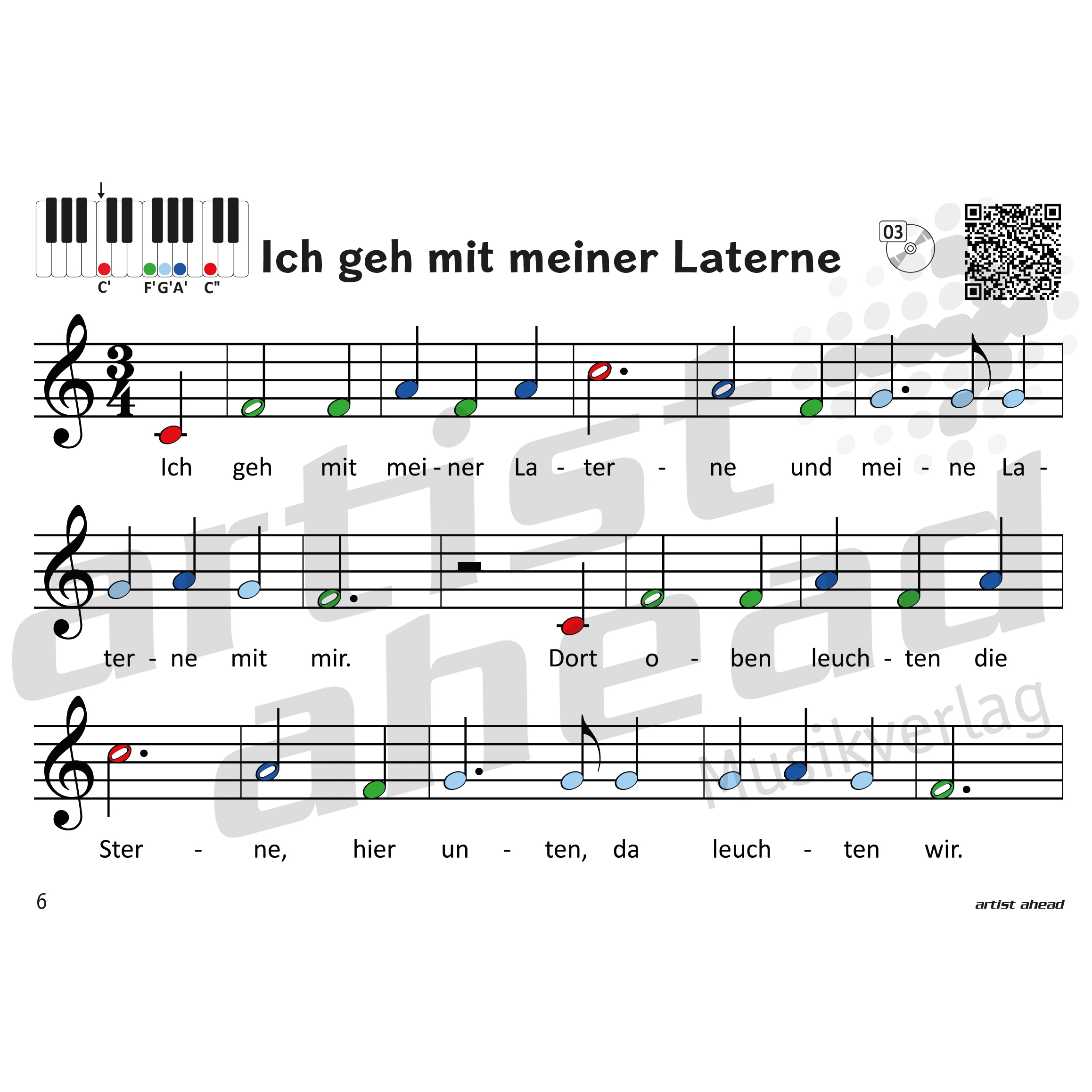 Artist Ahead Weihnachtslieder mit bunten Noten für Klavier - Jens Rupp 7