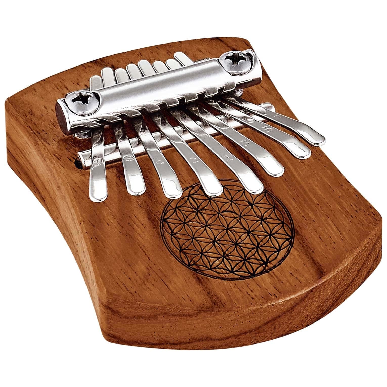 Meinl Sonic Energy - Meinl Sonic Energy KL802FOL Mini Kalimba, 8 Töne, Blume des Lebens, Rotes Zebraholz