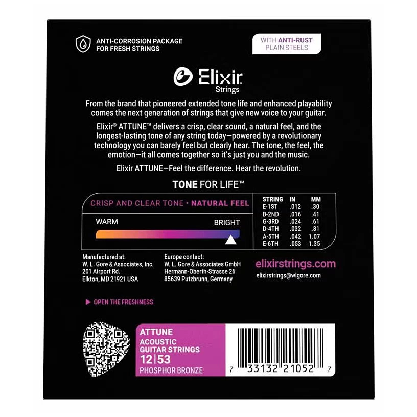 Elixir 21052 Attune Phosphor Bronze | 012-053 1