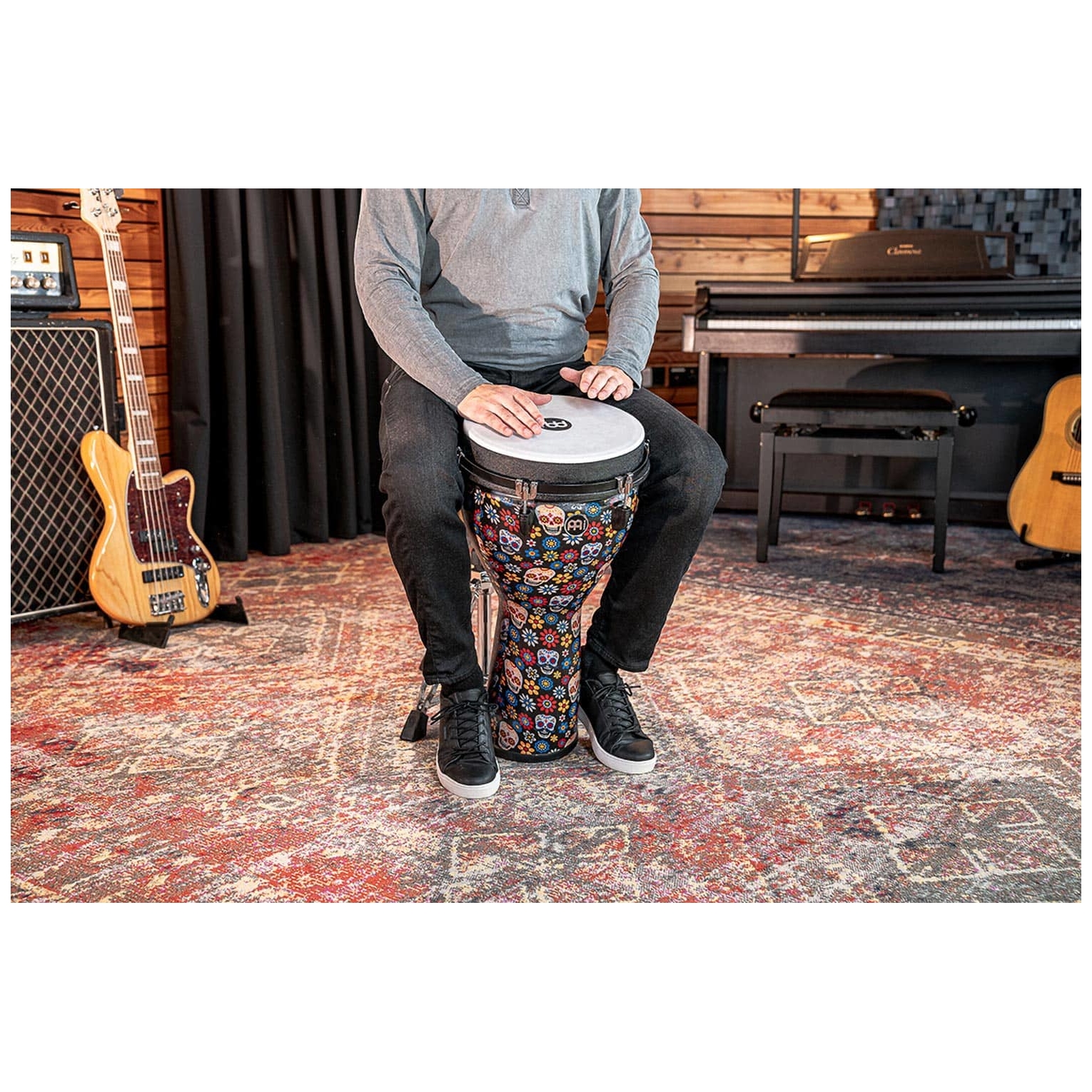 Meinl Percussion - Meinl Percussion JD12DA 12 Jumbo Djembe, Day Of The Dead - 7