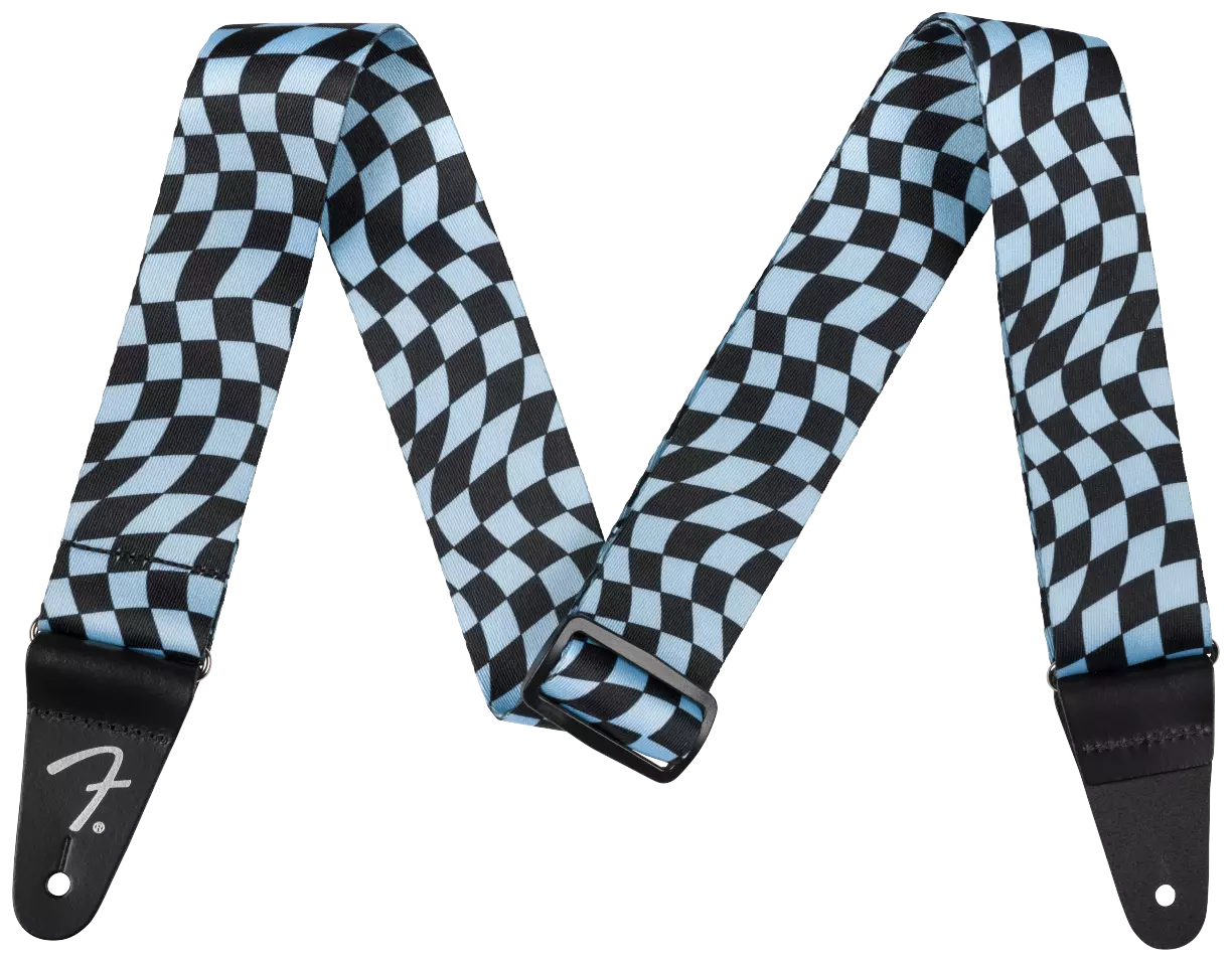 Fender Wavy Checker Poly Strap Blue 1