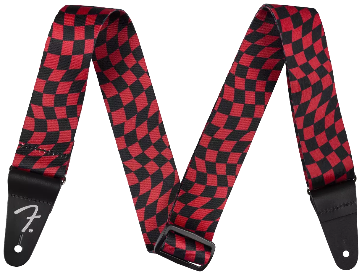 Fender Wavy Checker Poly Strap Red 1