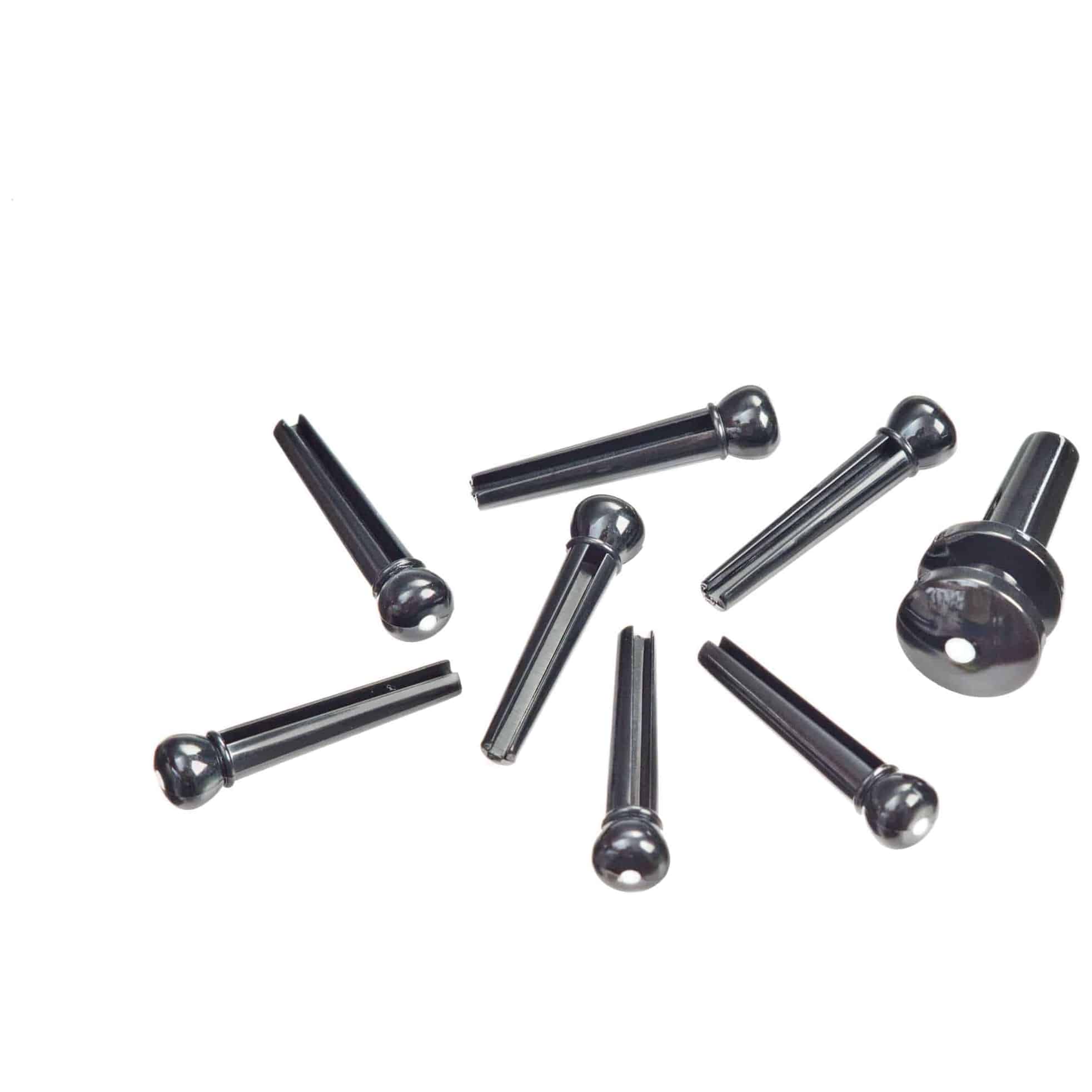 D’Addario - D’Addario PWPS10 - Bridge Pin Set, Ebony mit Ivory Dot