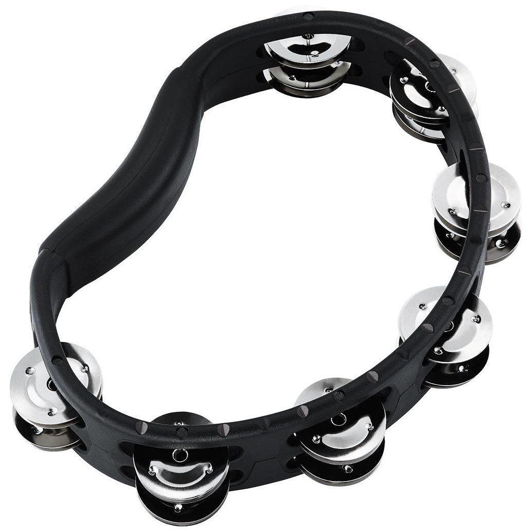 Meinl Percussion - Meinl Percussion HTMT1BK - Headliner® Series Hand Held ABS Tambourine, Black, Dual Row, Stainless Steel Jingl