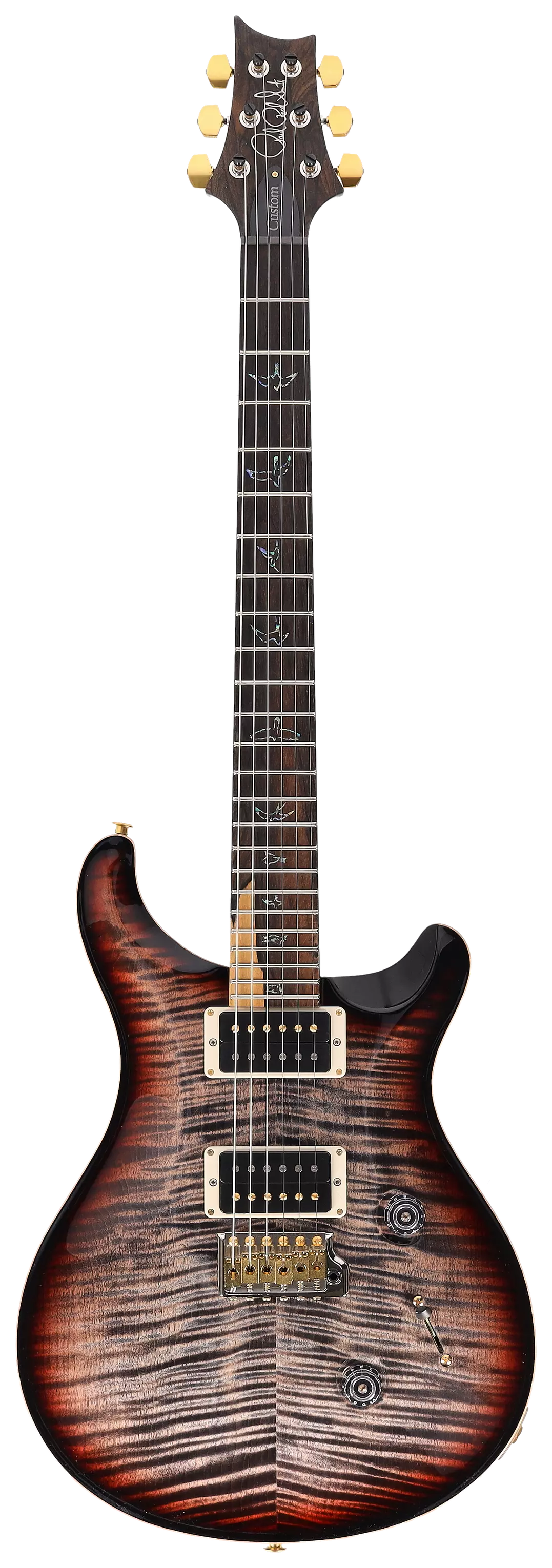 PRS Custom 24 Wood Library 10 Top Charcoal Tri-Color Burst session Select #0377189