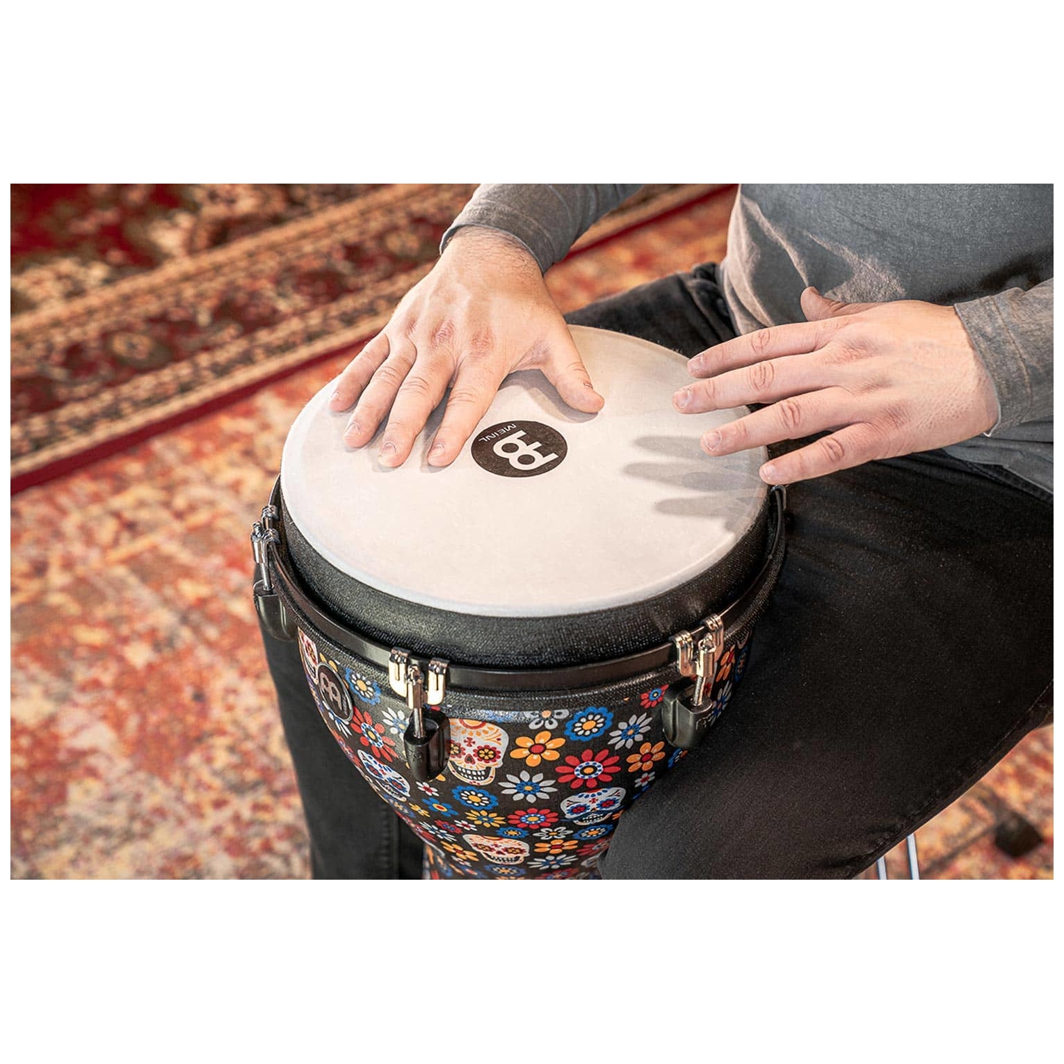 Meinl Percussion - Meinl Percussion JD12DA 12 Jumbo Djembe, Day Of The Dead - 10