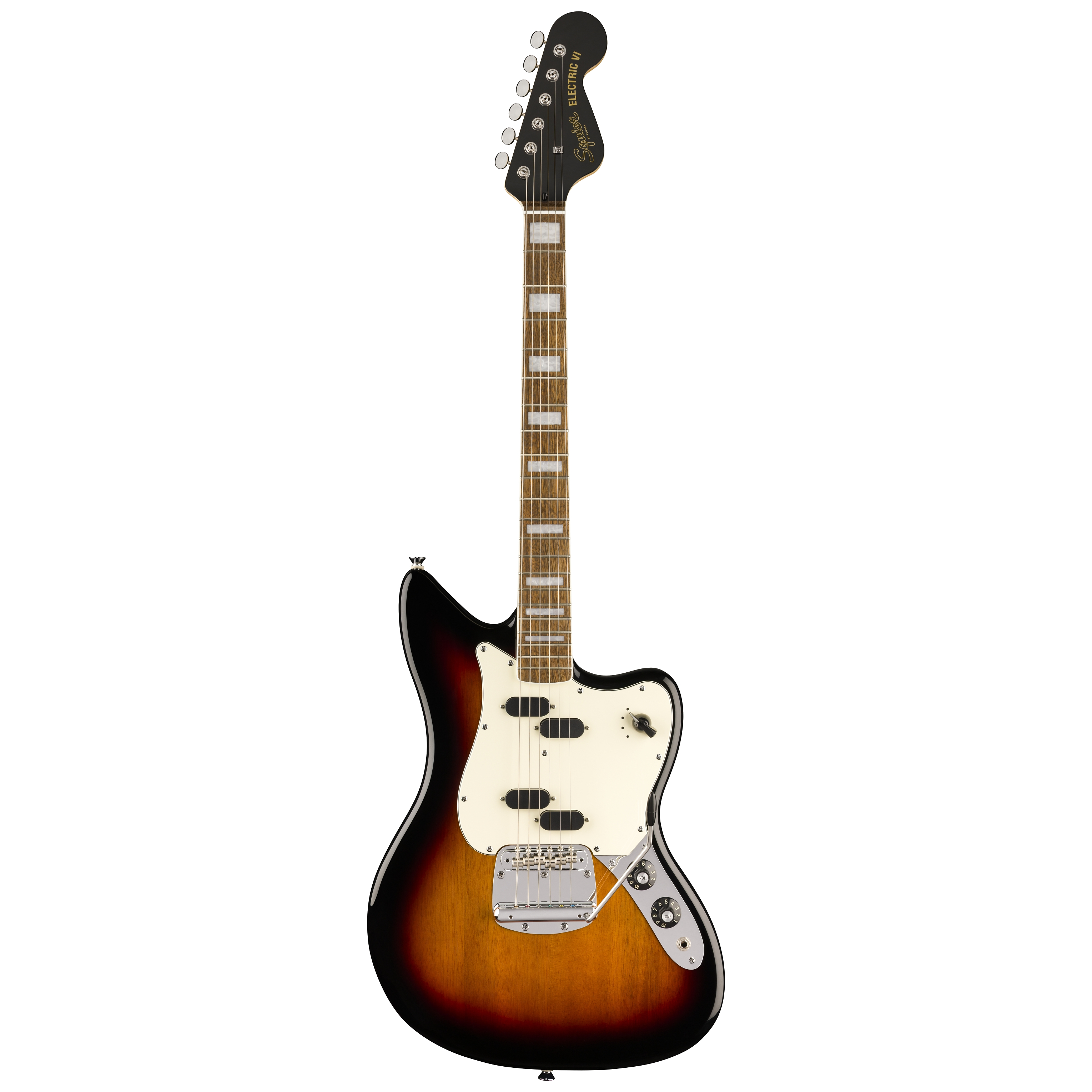 Squier by Fender Paranormal Electric VI LRL Parchment PG 3-Color Sunburst