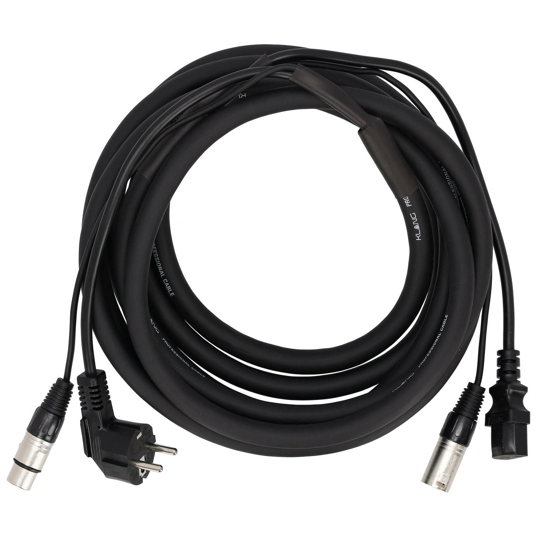Klang Schuko-IEC XLR Hybridkabel 5 Meter