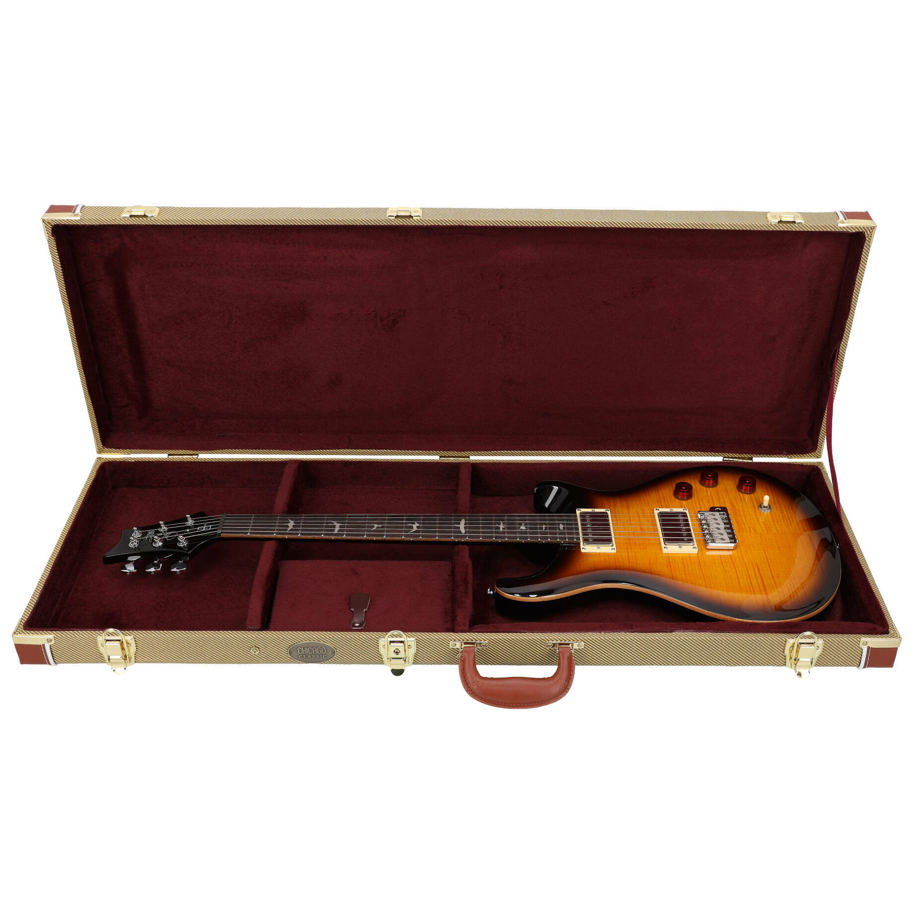 Chicago Classic E-Gitarren Koffer Tweed Yellow 2