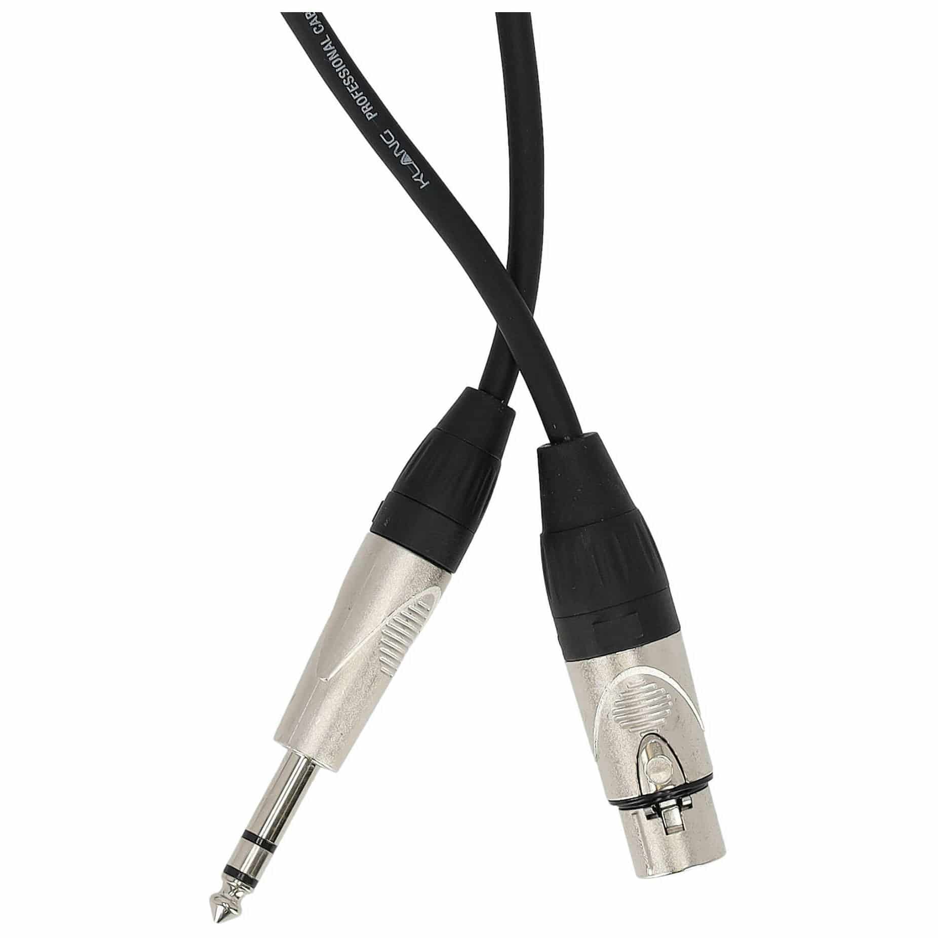 Klang Mikrofonkabel PRO, 3 Meter XLR female - 6,3 Klinke , male, stereo 1