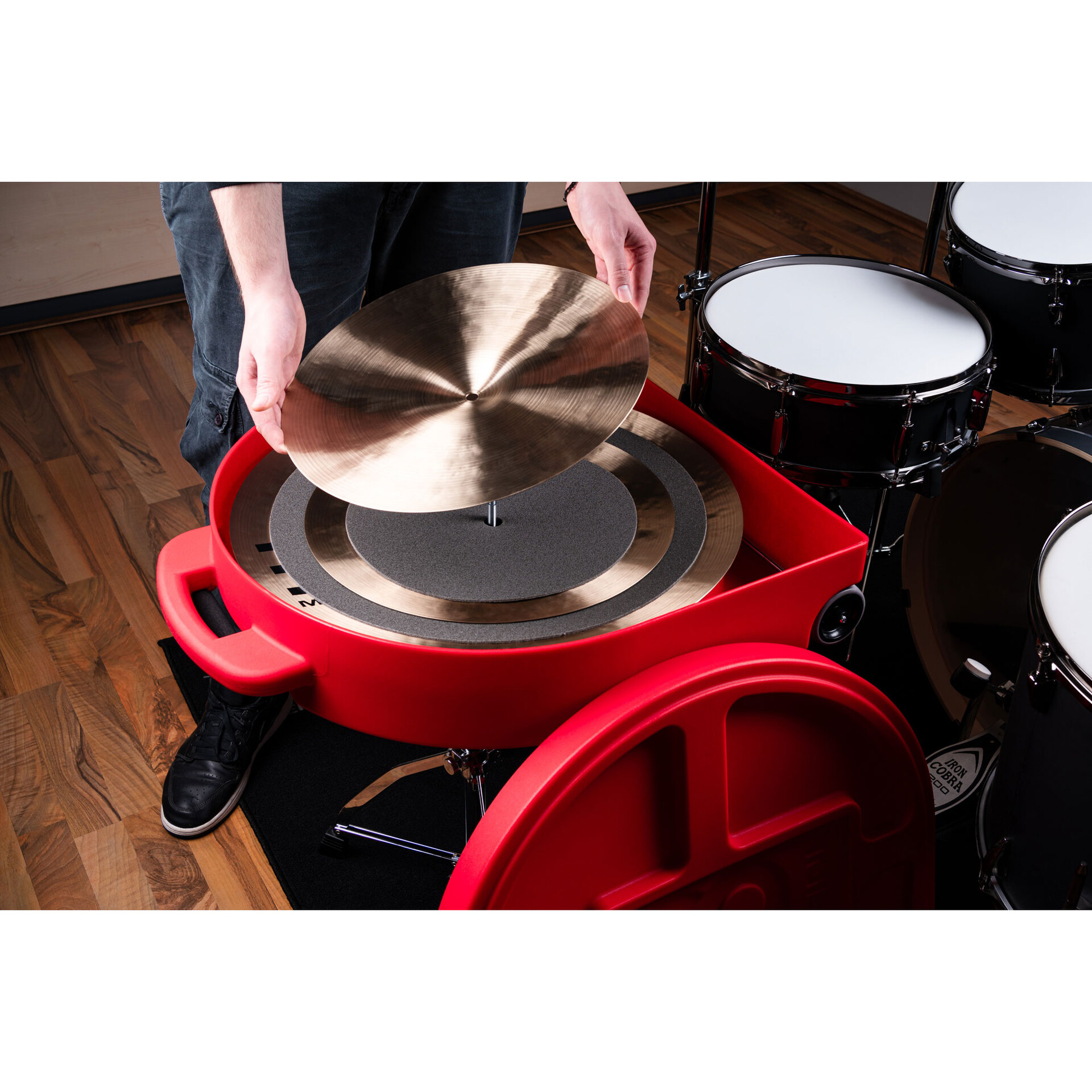 Meinl Cymbals MCC22R-TR 22" Pro Cymbal Case Trolley, Red 4