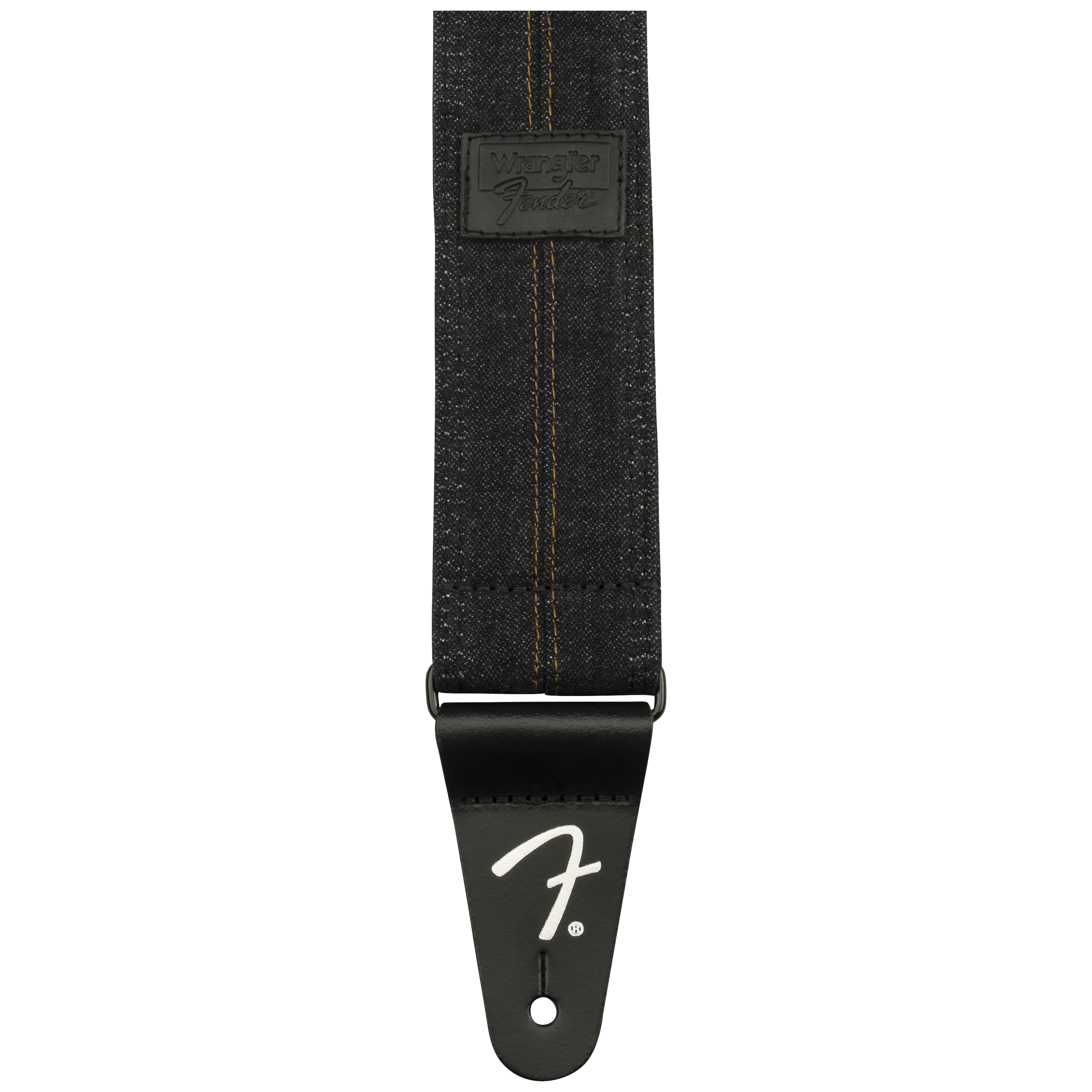 Fender Wrangler Denim Strap Washed Black Stitch 3