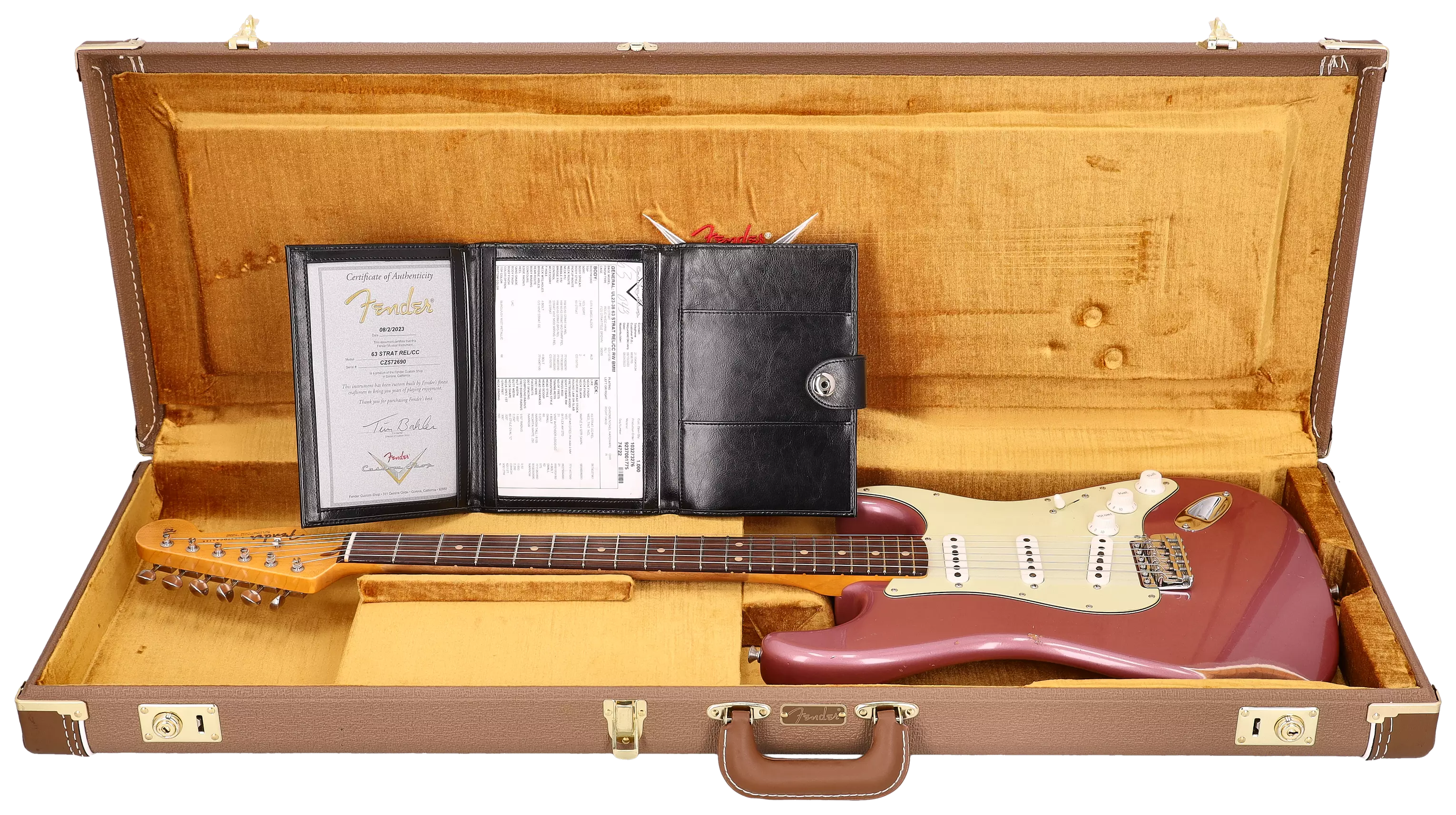 Fender Custom Shop 1963 Stratocaster Relic Aged Burgundy Mist Metallic #1 14