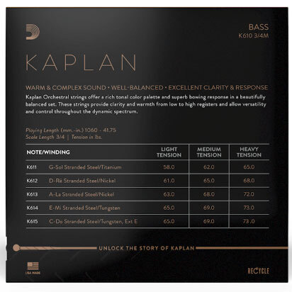 D’Addario K610 3/4M Kaplan Bass 1