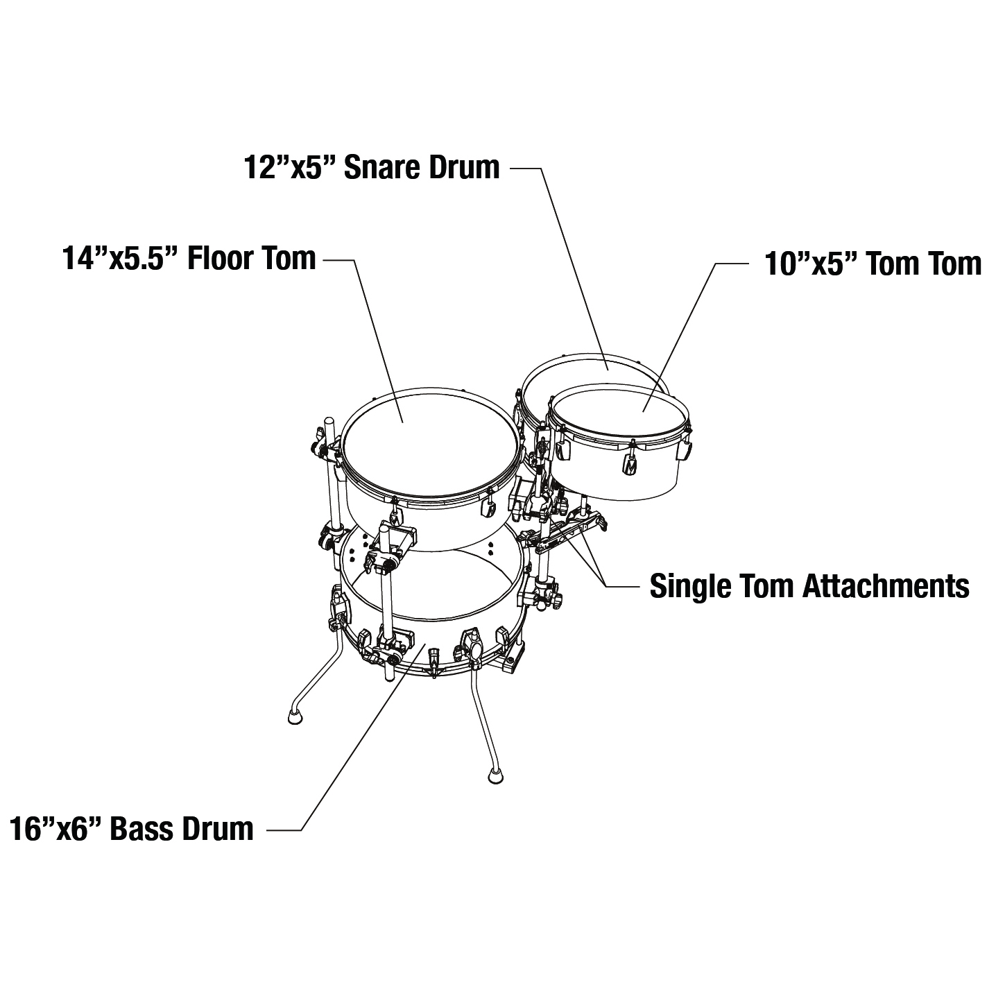 Tama CJB46C-BOS - Cocktail JAM Kit 4-teilig - bright Orange Sparkle 6