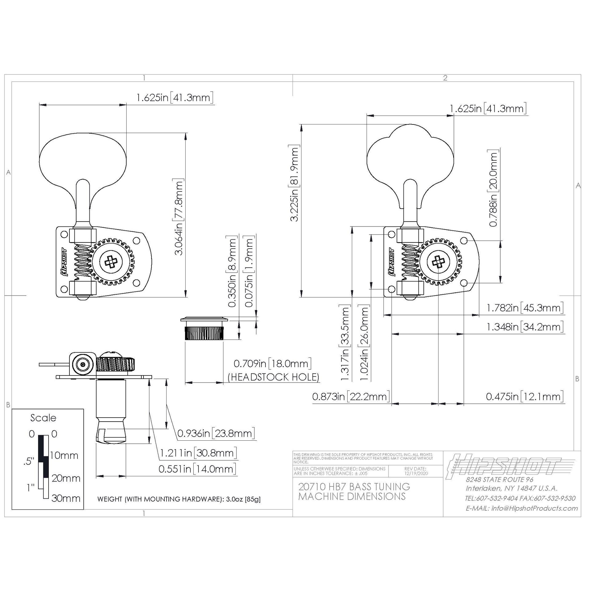 Hipshot HB7 F-Style Black 2