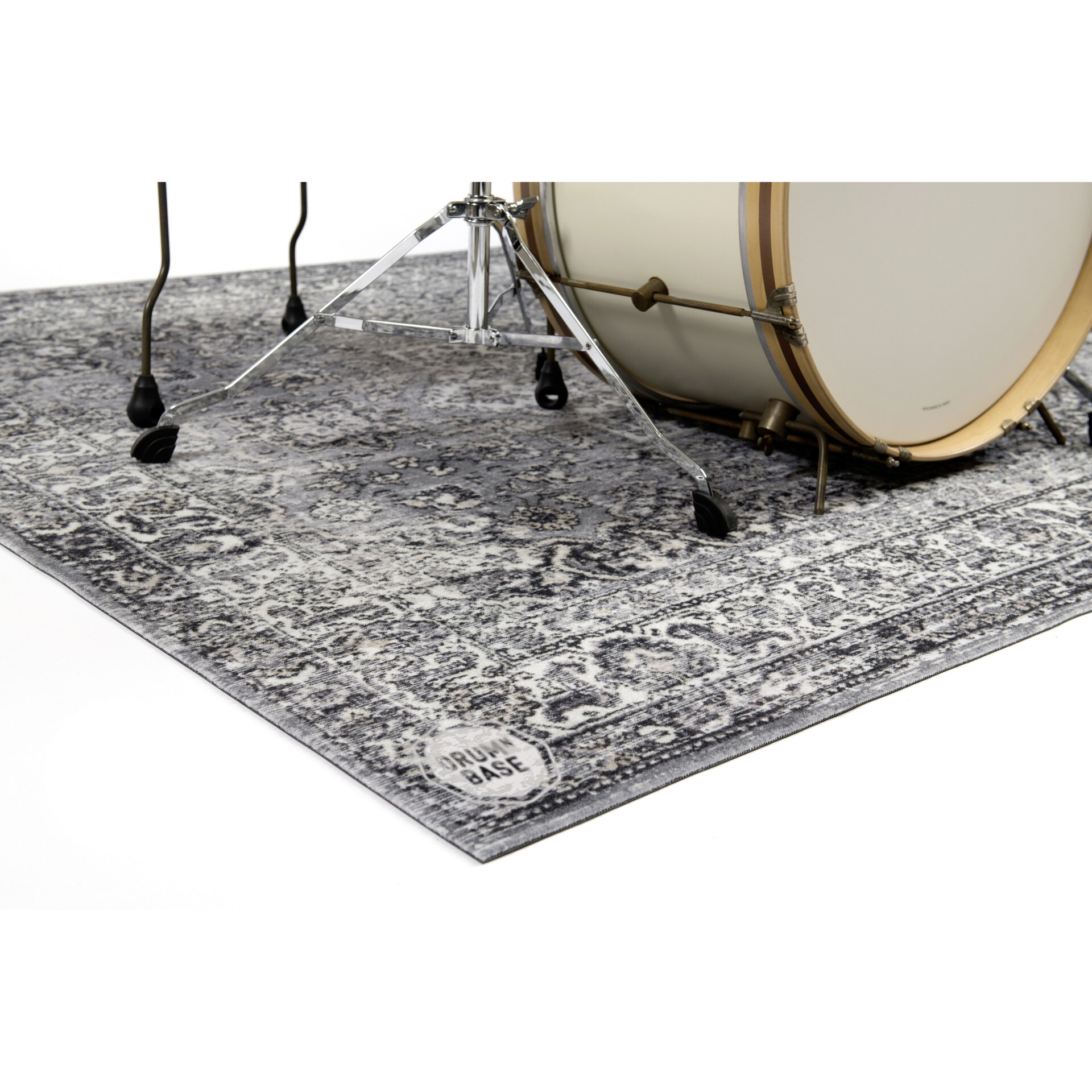 DRUMnBASE 185 x 160 cm Grey Vintage Persian Drum Mat 3