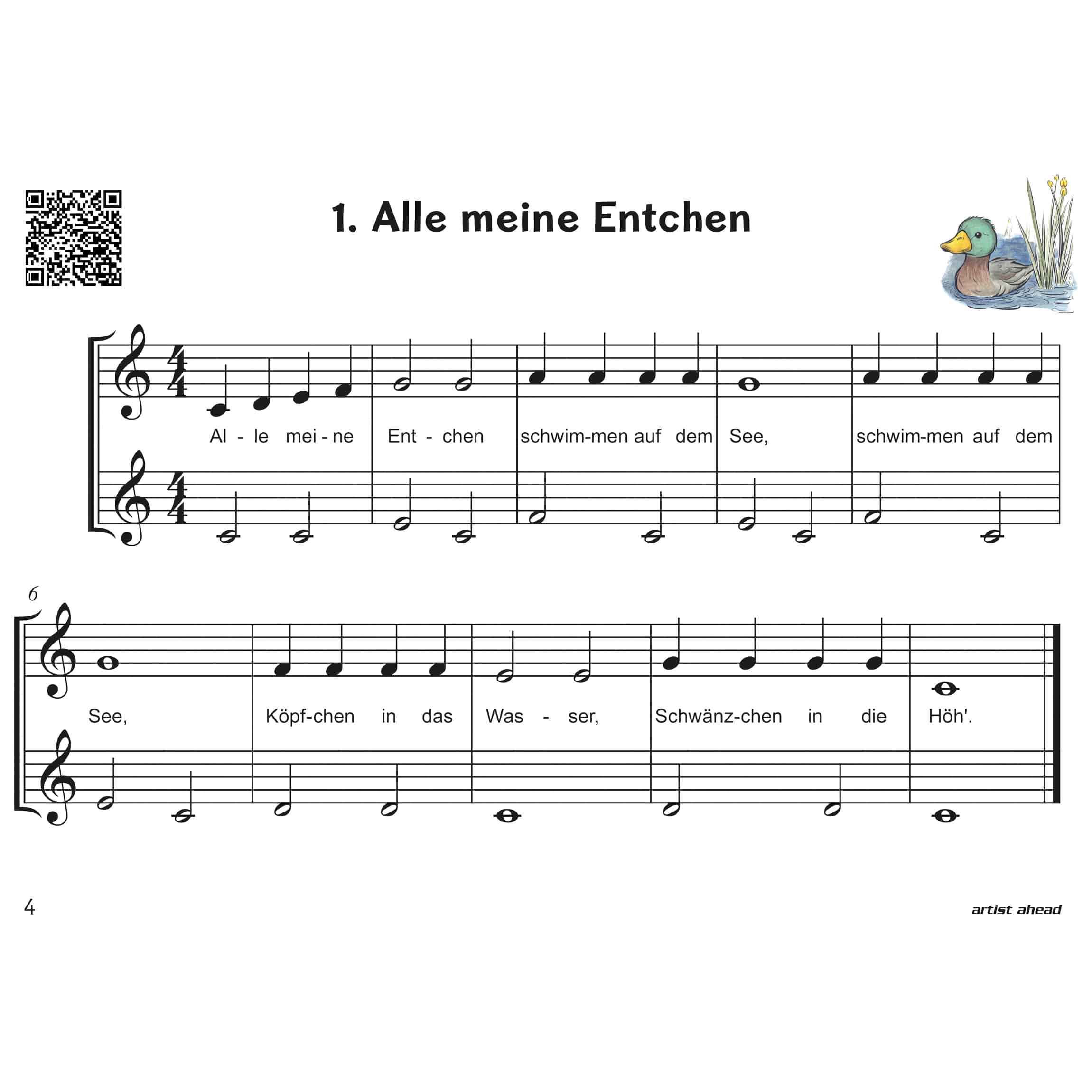 Artist Ahead Mein Kinderliederbüchlein für Blockflöte - Susanne Hossain 4