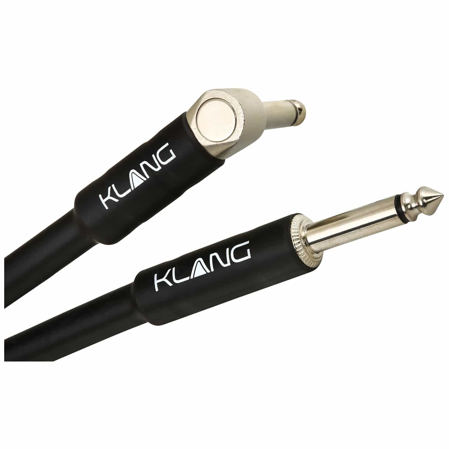 Klang - Klang Instrumentenkabel TWEED Black 6,3mm Klinke, gewinkelt mono - 6,3mm Klinke, mono, 3,0 Meter - 1