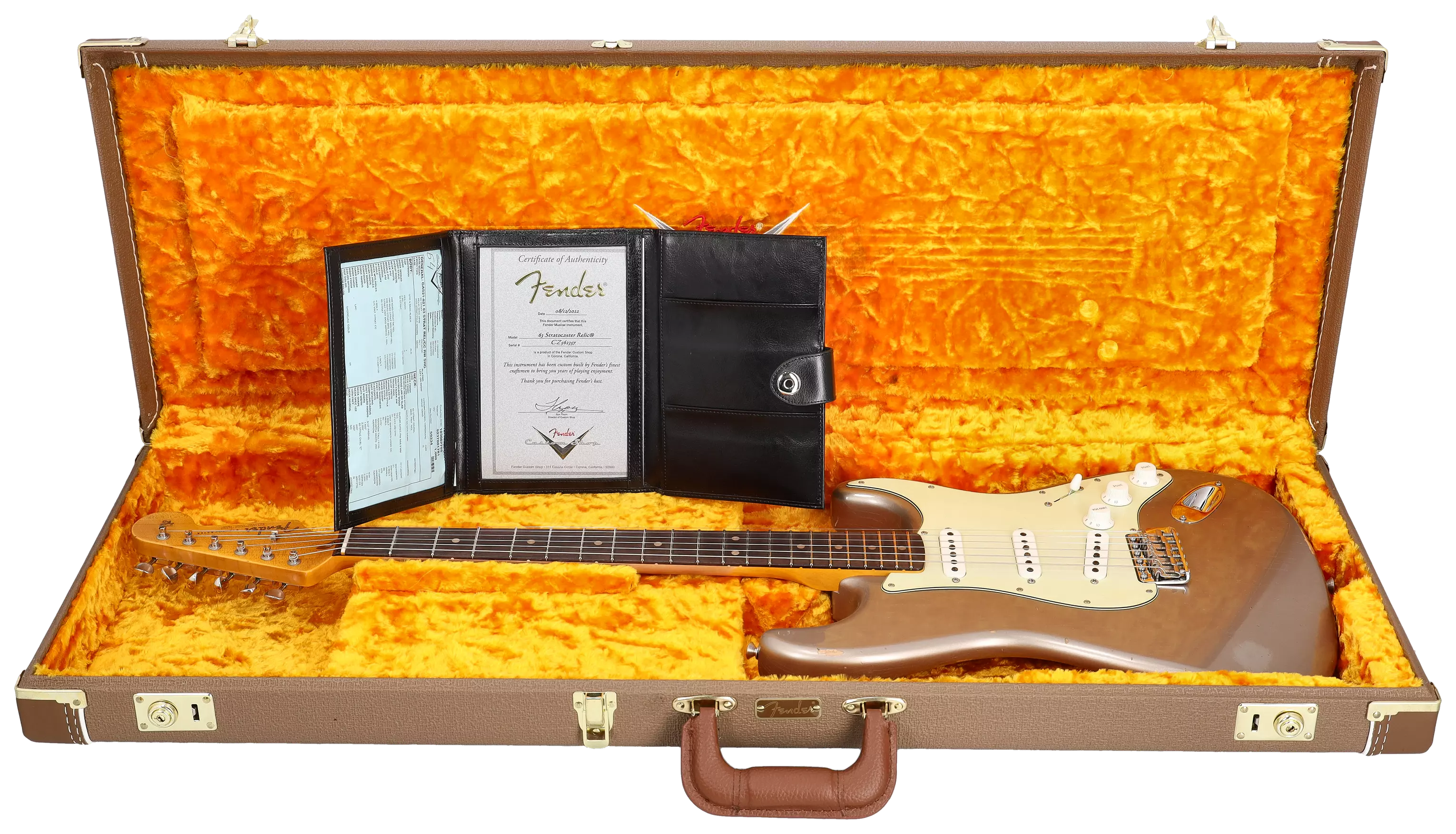 Fender Custom Shop 1963 Stratocaster Relic Aged Shoreline Gold Metallic 9