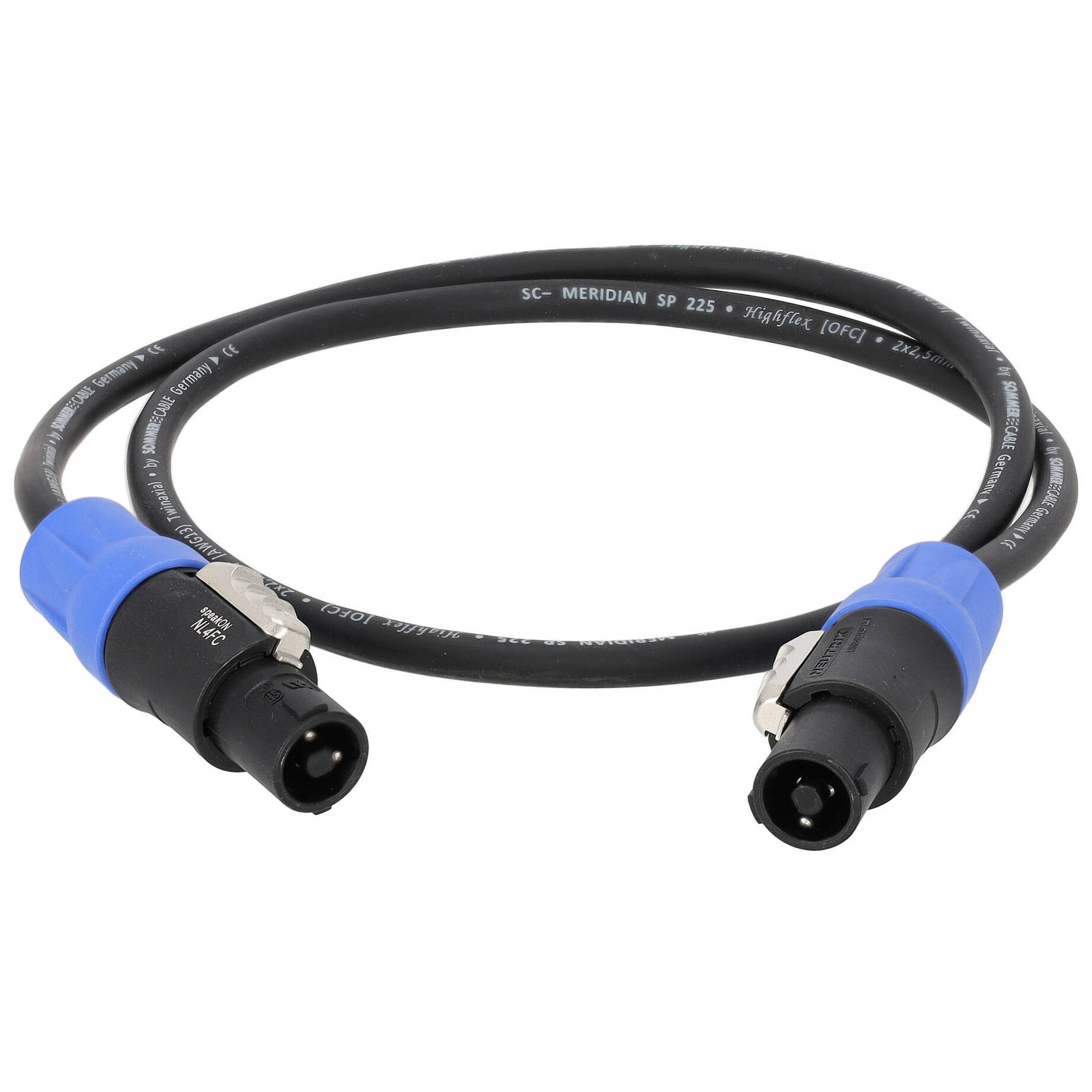 Sommer Cable MEAC-225-0100-SW Twinaxial Meridian Speakon - Speakon 1 Meter 1