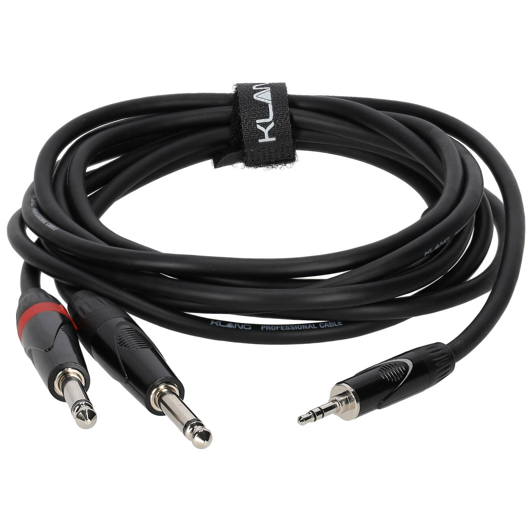 Klang Y-Audiokabel, 3 Meter 3,5 mm Klinke, male, stereo - 2x 6,3 Klinke, male, mono 1