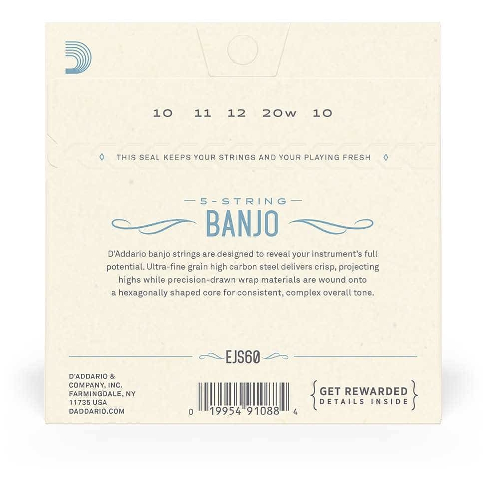D’Addario - D’Addario EJS60 - 5-String Banjo Stainless Steel 009-020 - 2