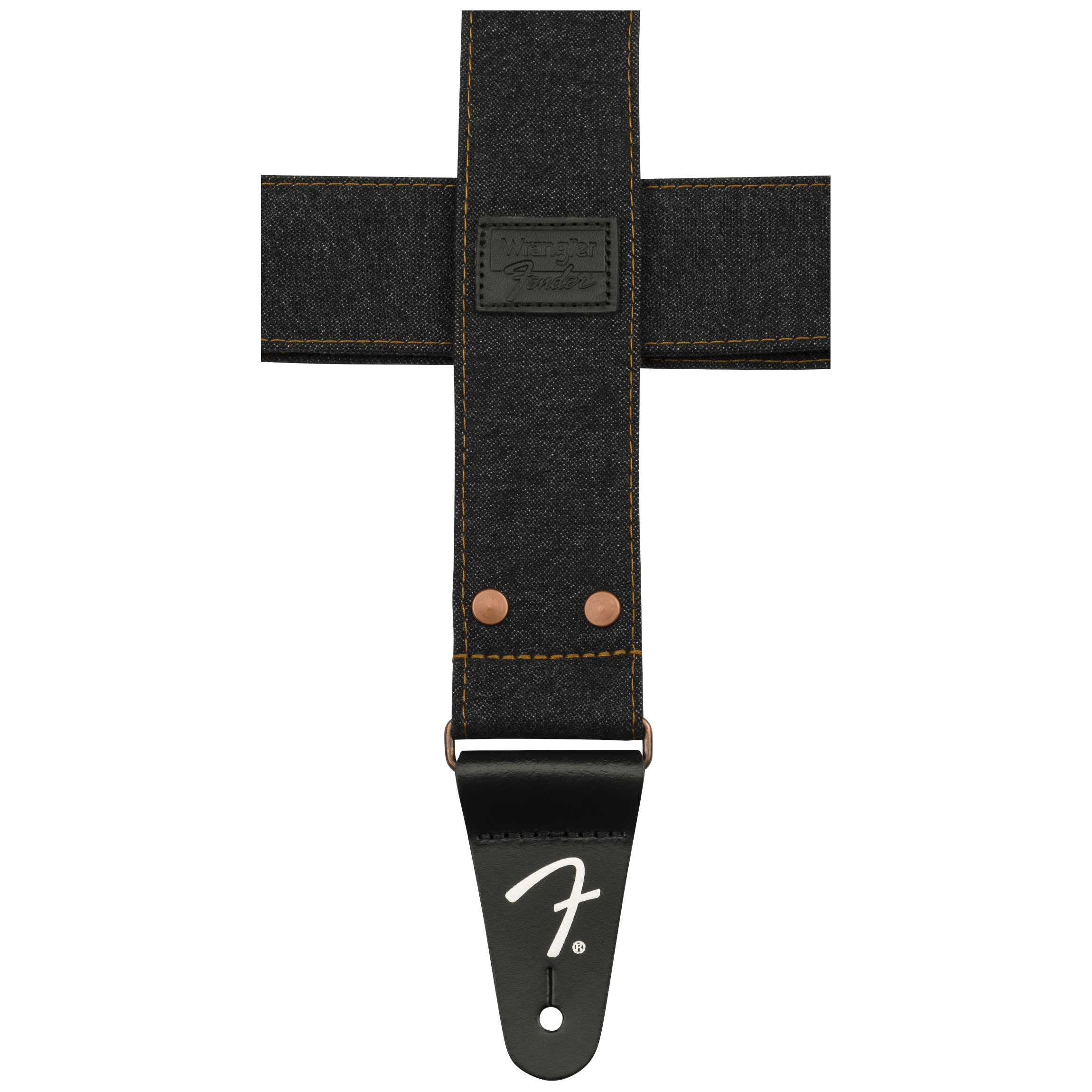 Fender Wrangler Riveted Denim Strap Black 4