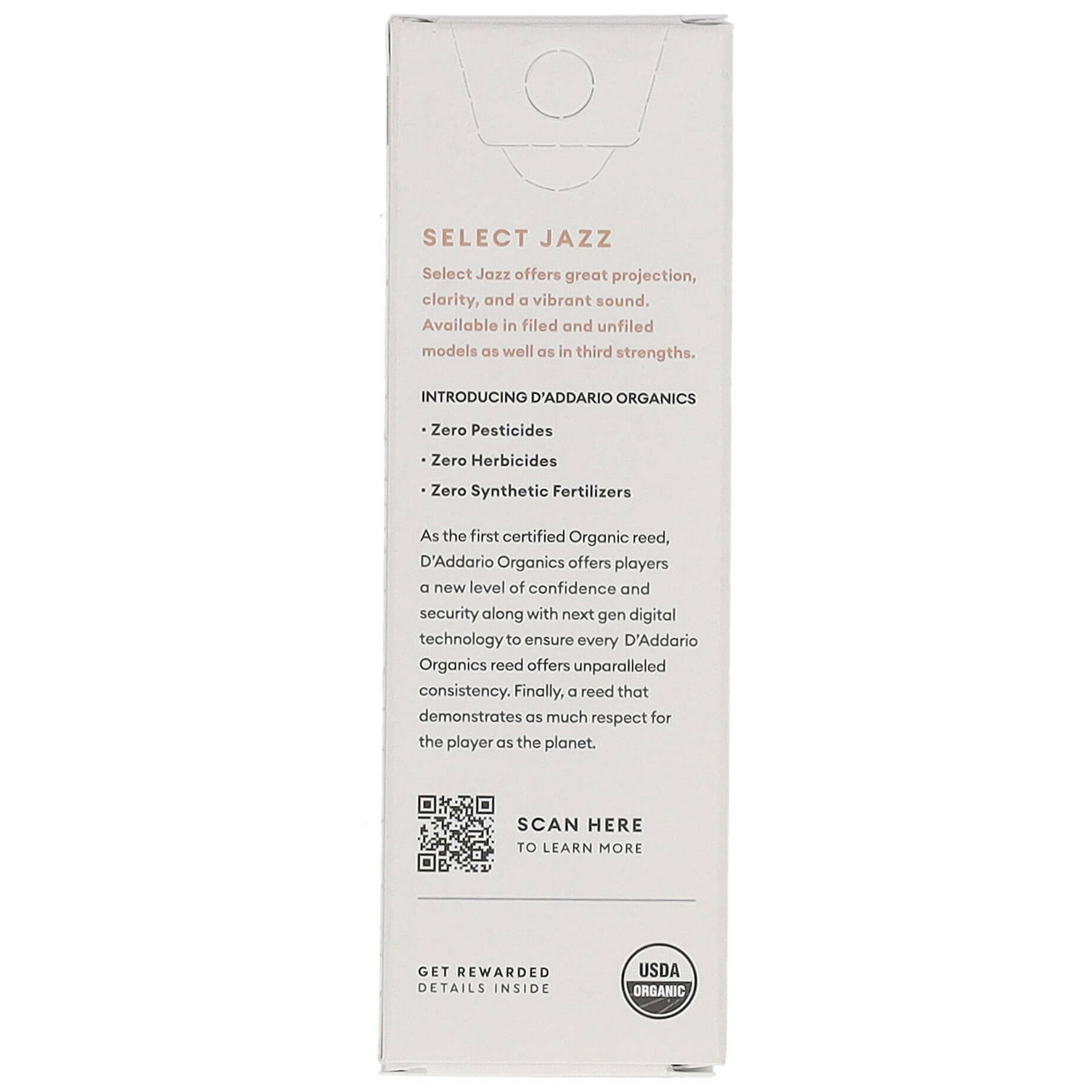 D’Addario Woodwinds Organic Select Jazz Unfiled - Bariton Saxophone 3M - 5er Pack 1