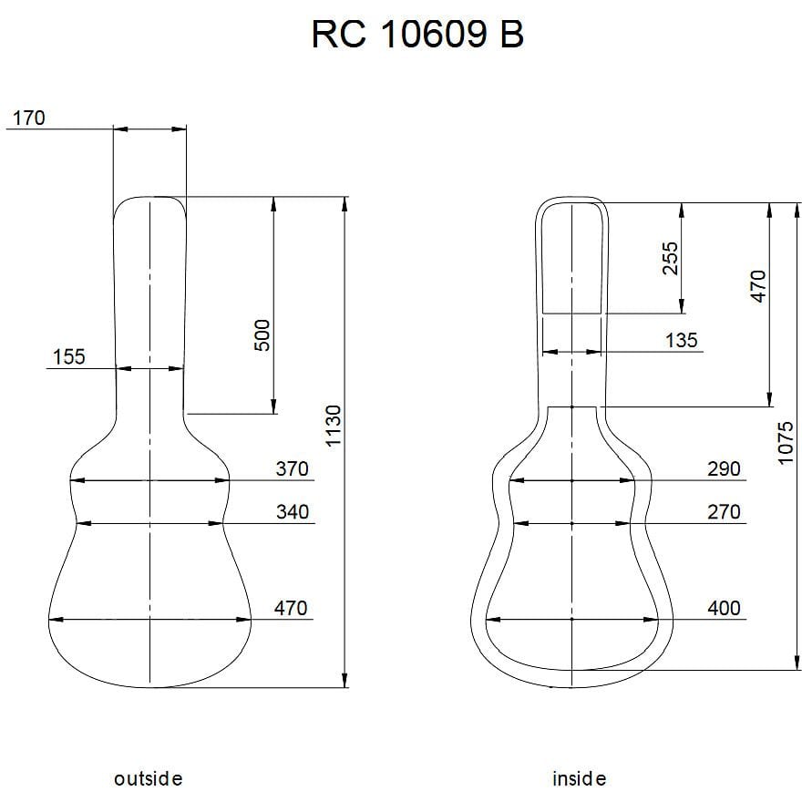 RockCase RC 10609 B/SB Standard Line Acoustic Guitar Hardshell Case 5