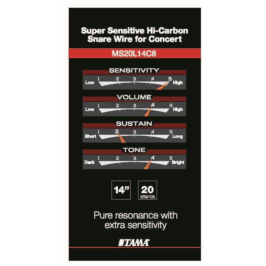 Image of Tama ms20l14c8 super sensitive hi carbon snare wire for concert 12000100 1