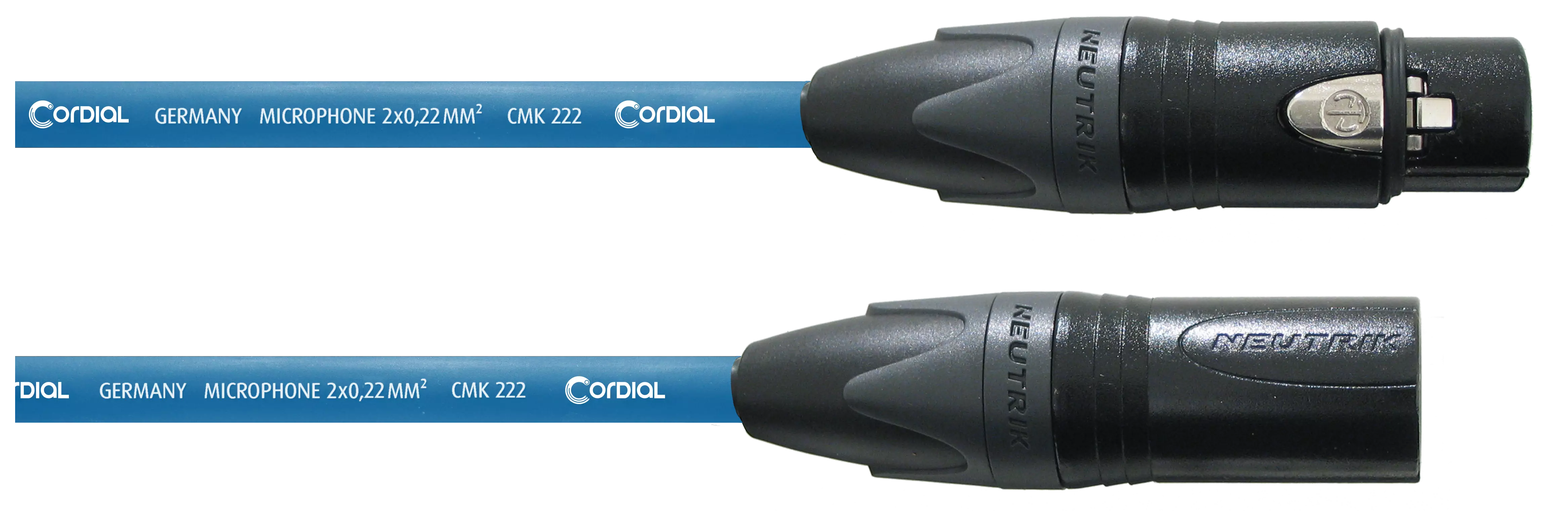Cordial Mikrofonkabel CPM 10 FM-BL - 10,0 m, NEUTRIK XLR female / XLR male, blau