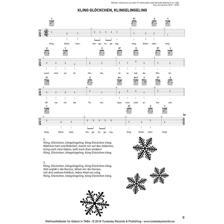  Weihnachtslieder für Gitarre in Tabulatur/TABs 3