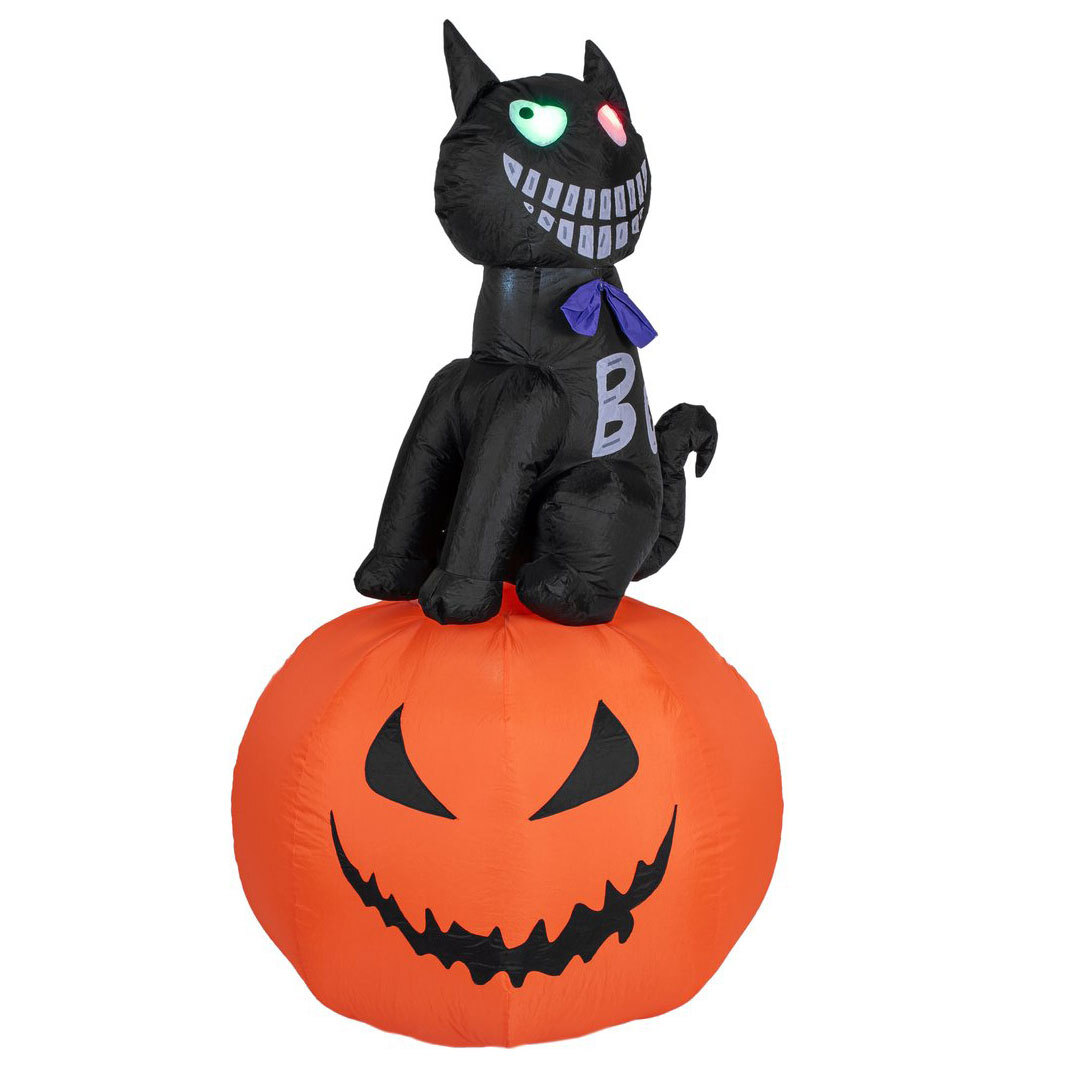 Halloween Inflatable Figure Cat with Pumpkin 1