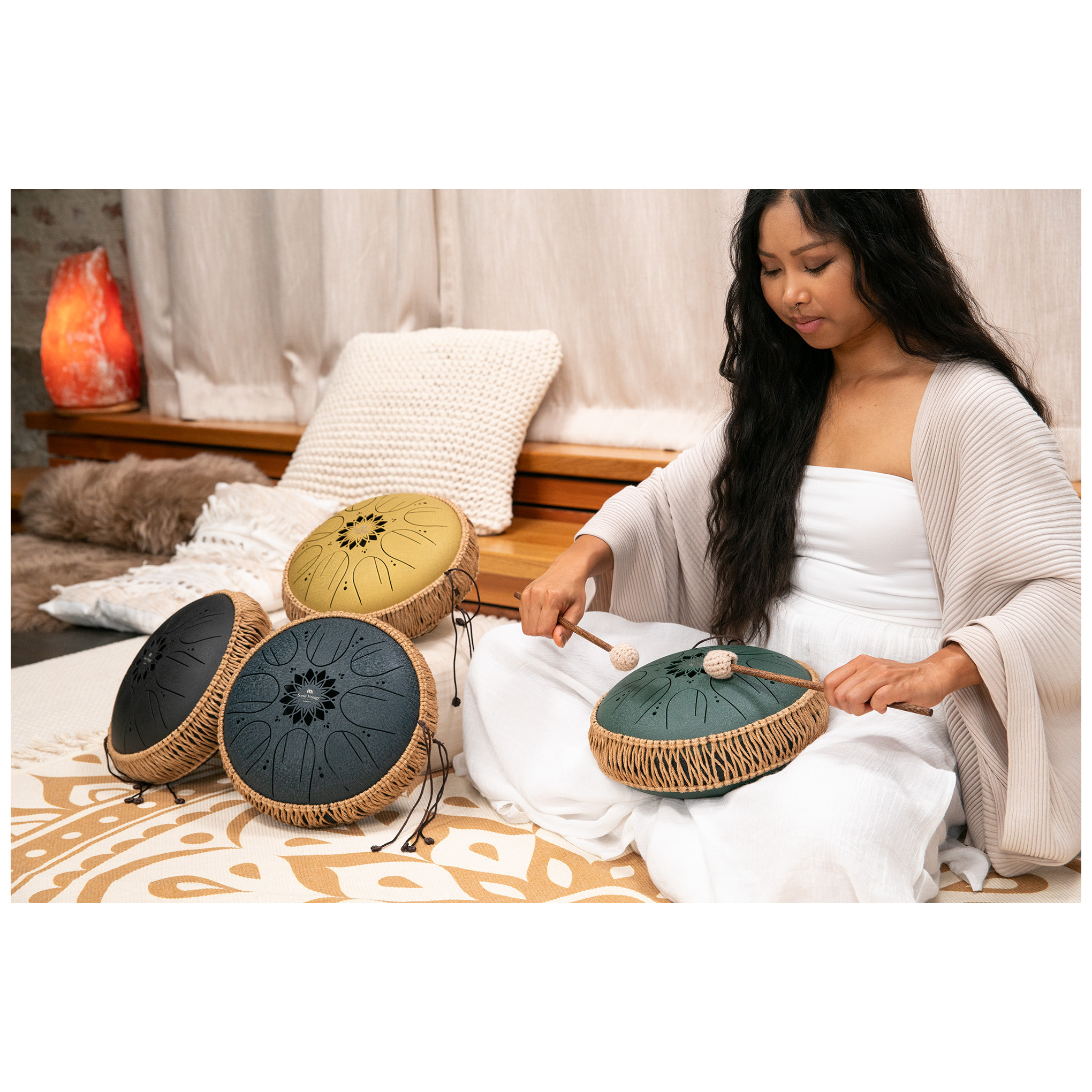 Meinl Sonic Energy MOSTD4DG - Medium Octave Steel Tongue Drum 10", F# Moll, 8 Töne, 432 Hz, Dunkelgrün 7