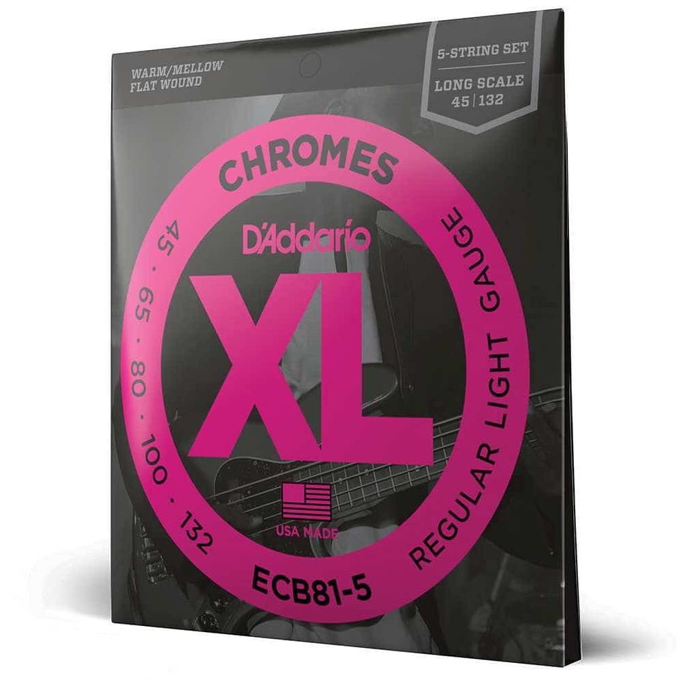 D’Addario - D’Addario ECB81-5 - XL 5-String Bass Chromes, Long Scale 45-132 - 3