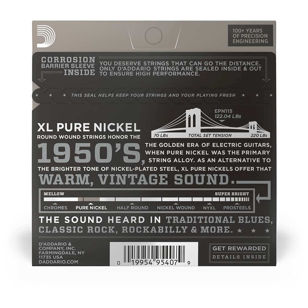 D’Addario - D’Addario EPN115 - XL Electric Pure Nickel 011-048 - 2