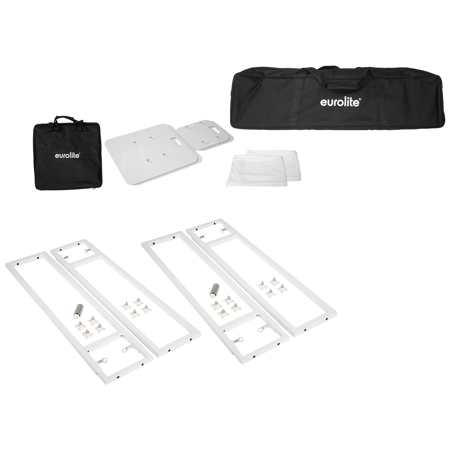 Eurolite 2x Stage Stand variabel inkl. Cover und Tasche    - weiß - 1
